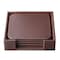 Dacasso Chocolate Brown Leather Square Coaster Set AG-3481 - alternate 1